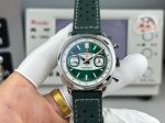BLS Factory Breitling Top Time 38mm 7750 Movement Cowhide Leather Strap Green Face White Chaper Ring Watch